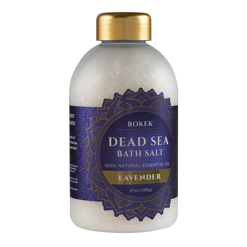 Bokek Natural Dead Sea Bath Salt with Lavender Essential Oil, 21 Oz